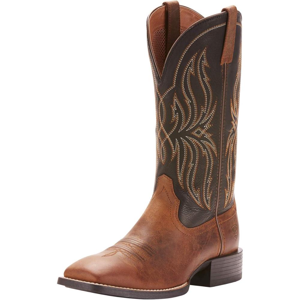 imageAriat Mens Sport Rustler Western BootBrute BrownTack Room Black