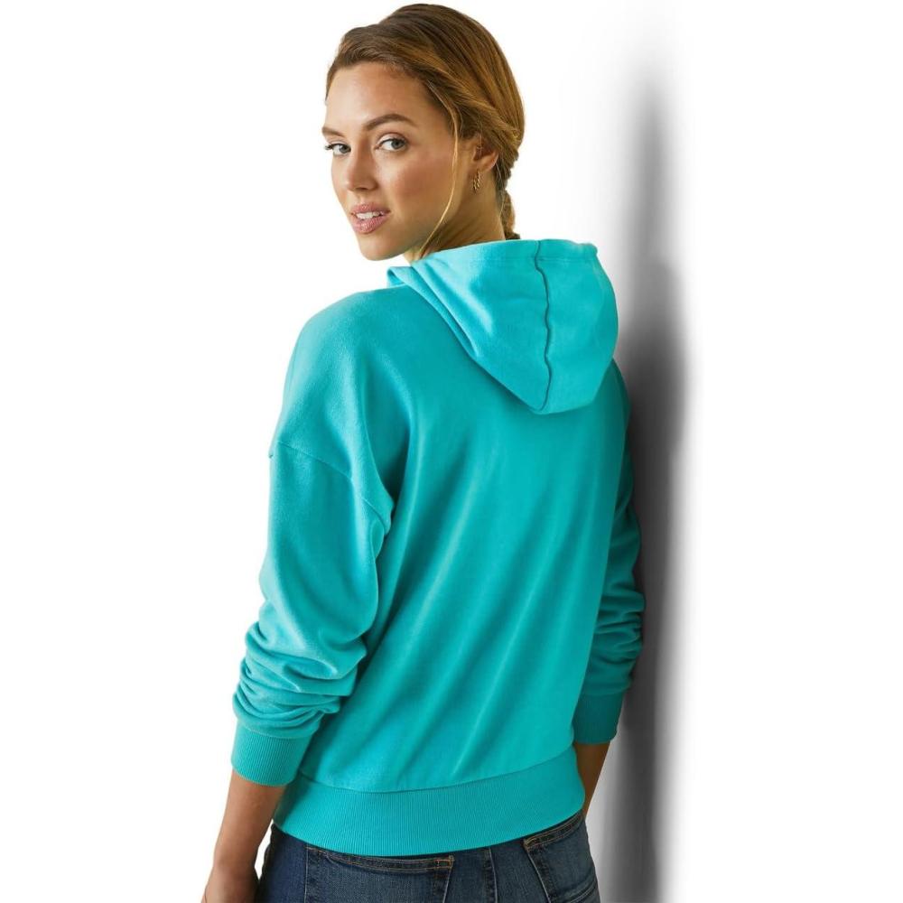 imageAriat Womens Hooded SweatshirtJust Heather Pool Blue