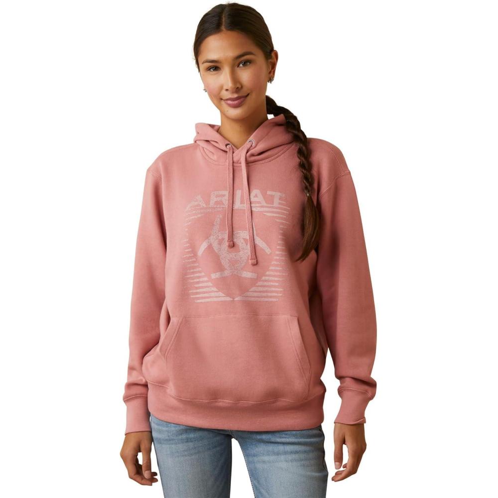 imageAriat Womens Hooded SweatshirtReal Fading Lines Dusty Rose