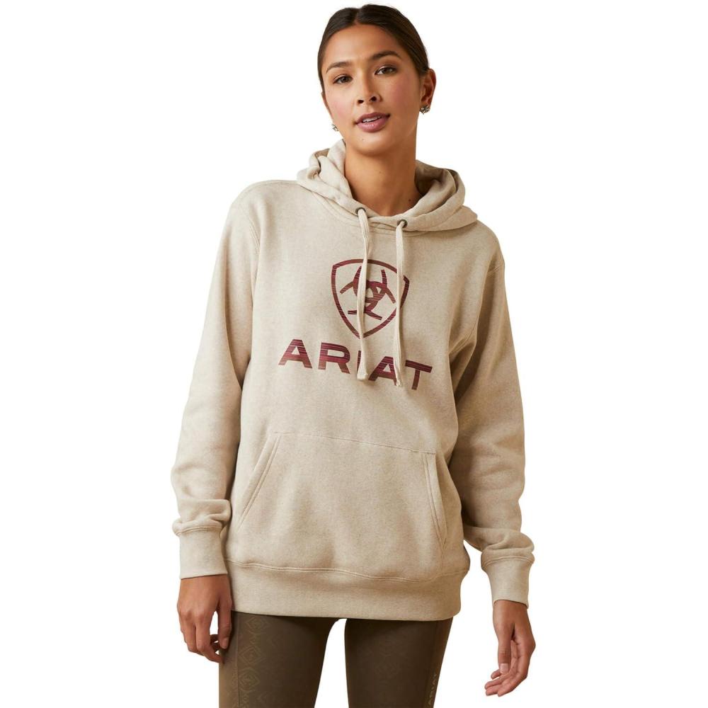 imageAriat Womens Hooded SweatshirtReal Ombre Shield Oatmeal Heather