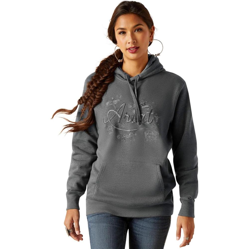 imageAriat Womens Hooded SweatshirtStories Charcoal Heather
