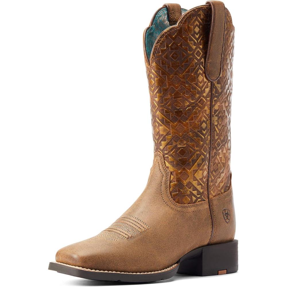 imageAriat Womens Round Up Square BootBare Brown