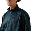 ARIAT Men’s Khaki Caldwell Reinforced Snap Sweater(Dark Teal Southwest)