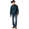 ARIAT Men’s Khaki Caldwell Reinforced Snap Sweater(Dark Teal Southwest)