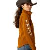 ARIAT New Team Softshell Jacket – Women’s Wind and Water Resistant Jacket(Chestnut Horse)