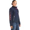 ARIAT New Team Softshell Jacket – Women’s Wind and Water Resistant Jacket(Navy Usa)