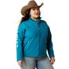 ARIAT New Team Softshell Jacket – Women’s Wind and Water Resistant Jacket(Ocean Depths/Retro Ranch Print)