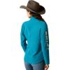 ARIAT New Team Softshell Jacket – Women’s Wind and Water Resistant Jacket(Ocean Depths/Retro Ranch Print)