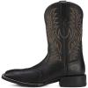 ARIAT Sport Western Wide Square Toe Mens Boot(Black Deertan/Black)