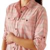 ARIAT Womens Rebar Made Tough Durastretch Work Shirt(Powder Pink)