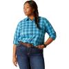 ARIAT Womens Rebar Made Tough Durastretch Work Shirt(Prominent Blue Plaid)