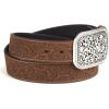 ARIAT Women’s Rhinestones Embossed Leather Belt(Medium Brown)