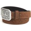ARIAT Women’s Rhinestones Embossed Leather Belt(Medium Brown)