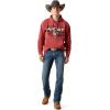 ARIAT mens Ariat Liquid Stamp Flag Hoodie(Brick Red)