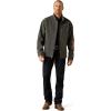 ARIAT mens Logo Softshell Jacket(Charcoal/Americana)