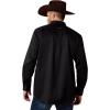 ARIAT mens Solid Twill Classic Fit Shirt – Men’s Long Sleeve Western Button-down(Black)