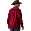 ARIAT mens Solid Twill Classic Fit Shirt – Men’s Long Sleeve Western Button-down(Burgundy)