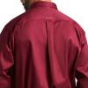 ARIAT mens Solid Twill Classic Fit Shirt – Men’s Long Sleeve Western Button-down(Burgundy)