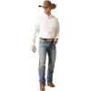 ARIAT mens Solid Twill Classic Fit Shirt – Men’s Long Sleeve Western Button-down(White)