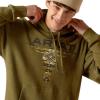 Ariat Men’s Hooded Sweatshirt(Blanket Skull Peeze Heather)