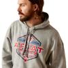 Ariat Men’s Hooded Sweatshirt(Hex Horns Light Grey Heather)