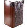 Ariat Men’s Leather Rodeo Wallet – Oak Embossed with Alligator Print Top & Brand Concho