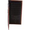 Ariat Men’s Leather Rodeo Wallet – Oak Embossed with Alligator Print Top & Brand Concho