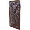 Ariat Men’s Leather Rodeo Wallet – Oak Embossed with Alligator Print Top & Brand Concho