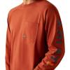 Ariat Mens Rebar Cotton Strong Graphic T-Shirt(Burnt Henna/Baritone Blue)