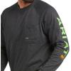Ariat Mens Rebar Cotton Strong Graphic T-Shirt(Charcoal Heather/Lime)