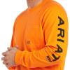 Ariat Mens Rebar Cotton Strong Graphic T-Shirt(Safety Orange/Black)