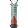 Ariat Women’s Round Up Square Boot(Beduino Brown)