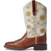Ariat Women’s Round Up Square Boot(Canyon Brown/Daisy Logo Print)