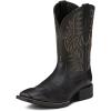 ARIAT Sport Western Wide Square Toe Mens Boot(Black Deertan/Black)