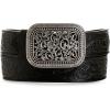 ARIAT Women’s Rhinestones Embossed Leather Belt(Black)