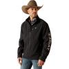 ARIAT mens Logo Softshell Jacket(Black)