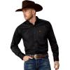 ARIAT mens Solid Twill Classic Fit Shirt – Men’s Long Sleeve Western Button-down(Black)