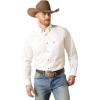 ARIAT mens Solid Twill Classic Fit Shirt – Men’s Long Sleeve Western Button-down(White)