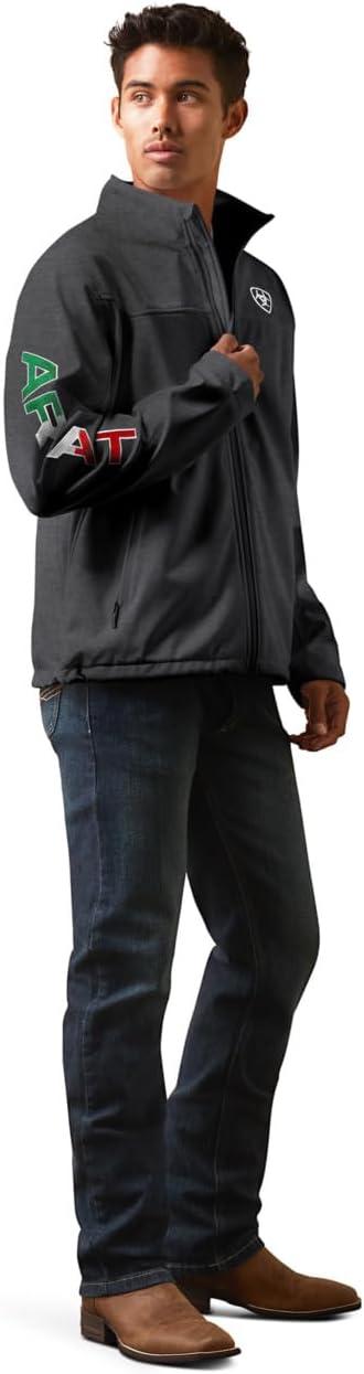 imageARIAT Mens New Team Softshell Mexico Water Resistant JacketCharcoal