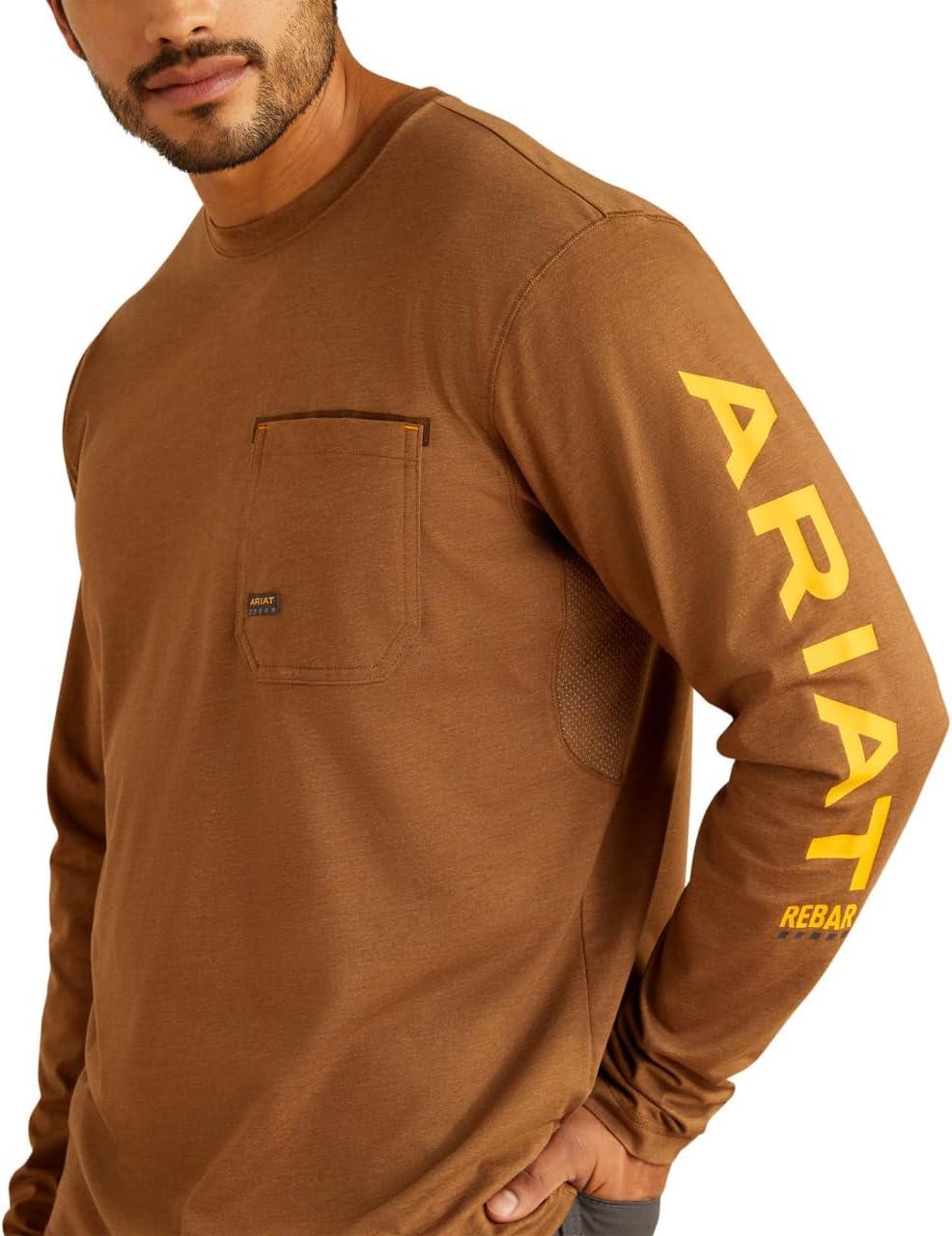 imageARIAT Mens Rebar Workman LogoRebar Khaki HeatherRebar Oran