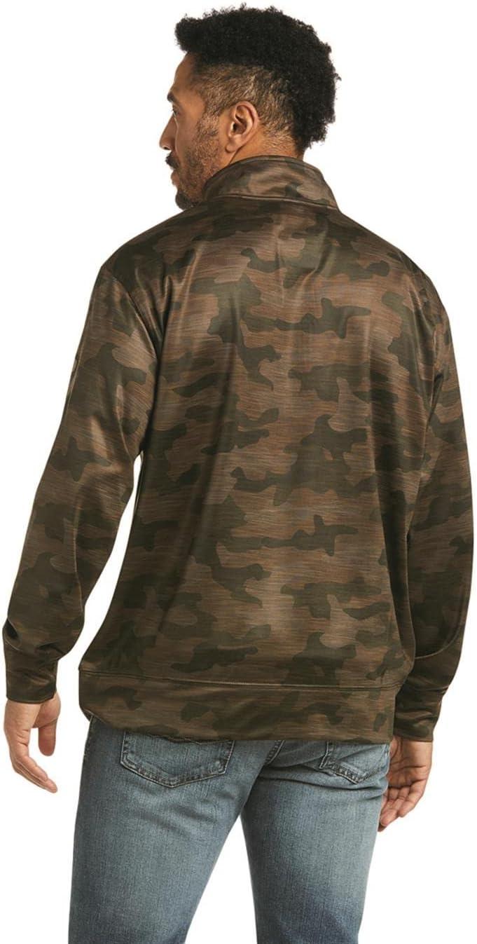 imageARIAT Mens Team Logo 14 Zip SweatshirtMalbecPearl Gray