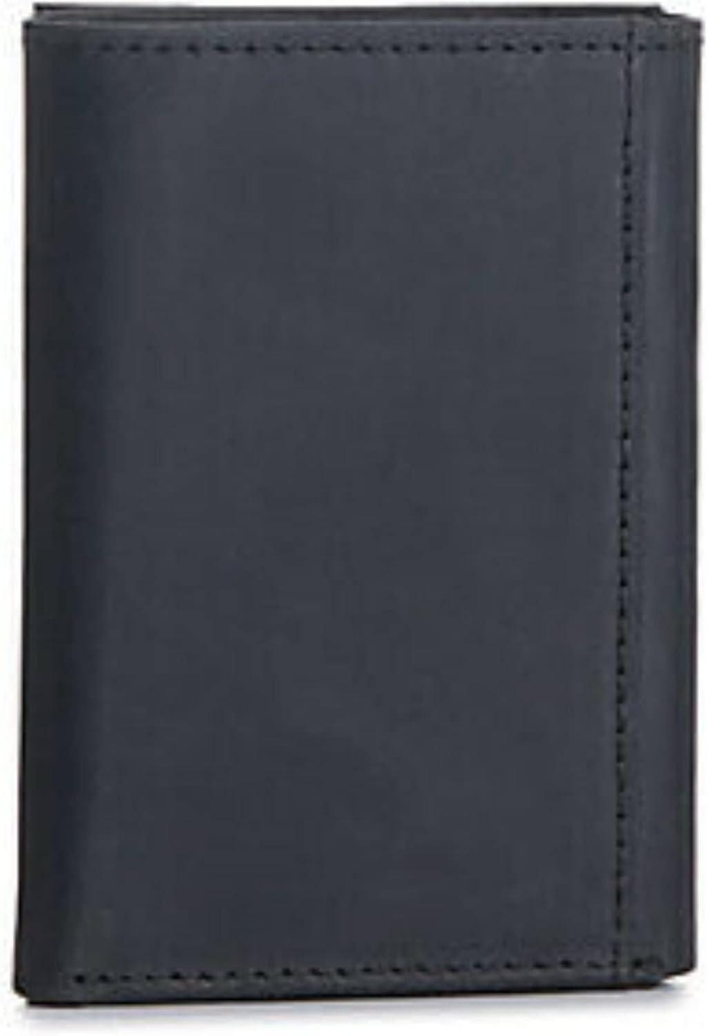 imageARIAT Mens Trifold Wallet with Embossed Logo Genuine Leather BlackBlack