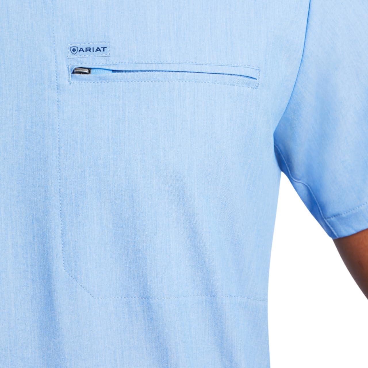 imageARIAT Mens Whitman Two Pocket Scrub TopLight Blue Heather