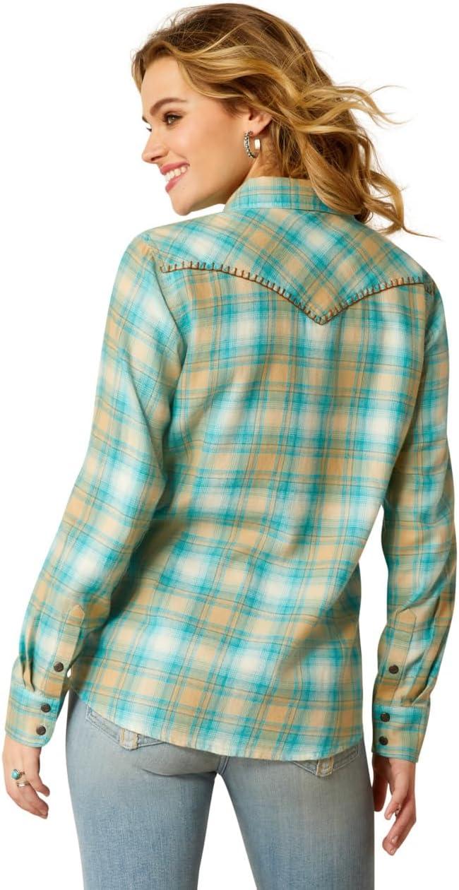 imageARIAT Womens Fr Classen Retro Fit Snap Work ShirtBreeze Plaid