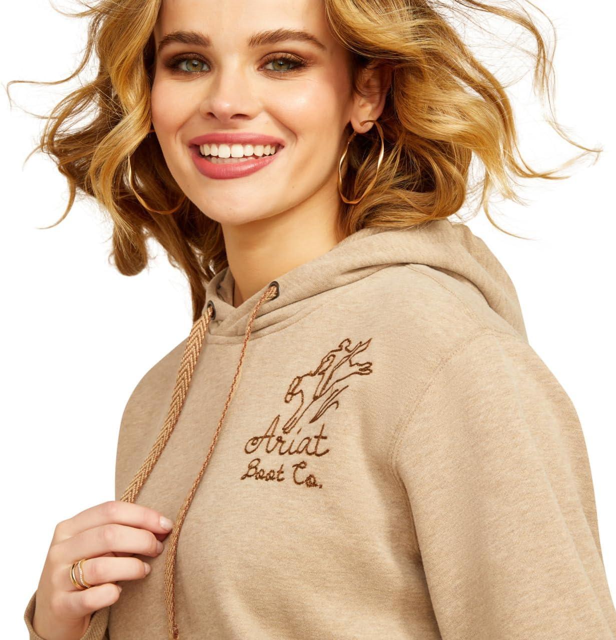 imageARIAT Womens Mexico HoodieDark Oatmeal Heather