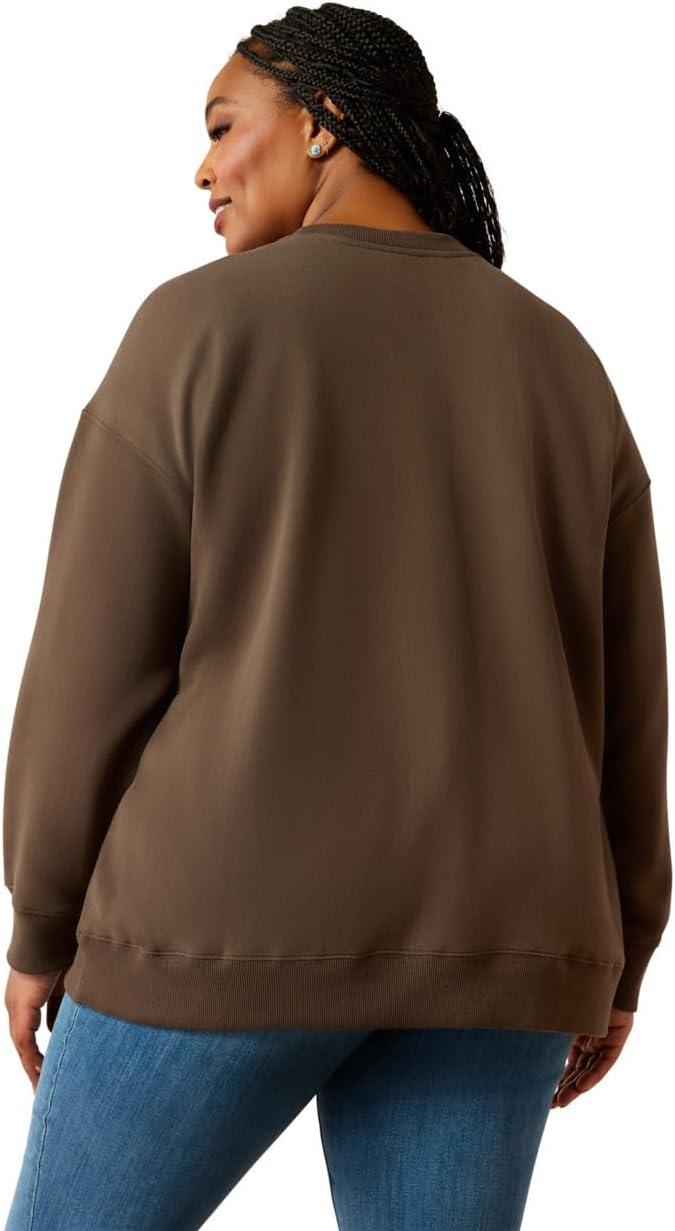 imageARIAT Womens Oversized Crew SweatshirtBanyan Bark
