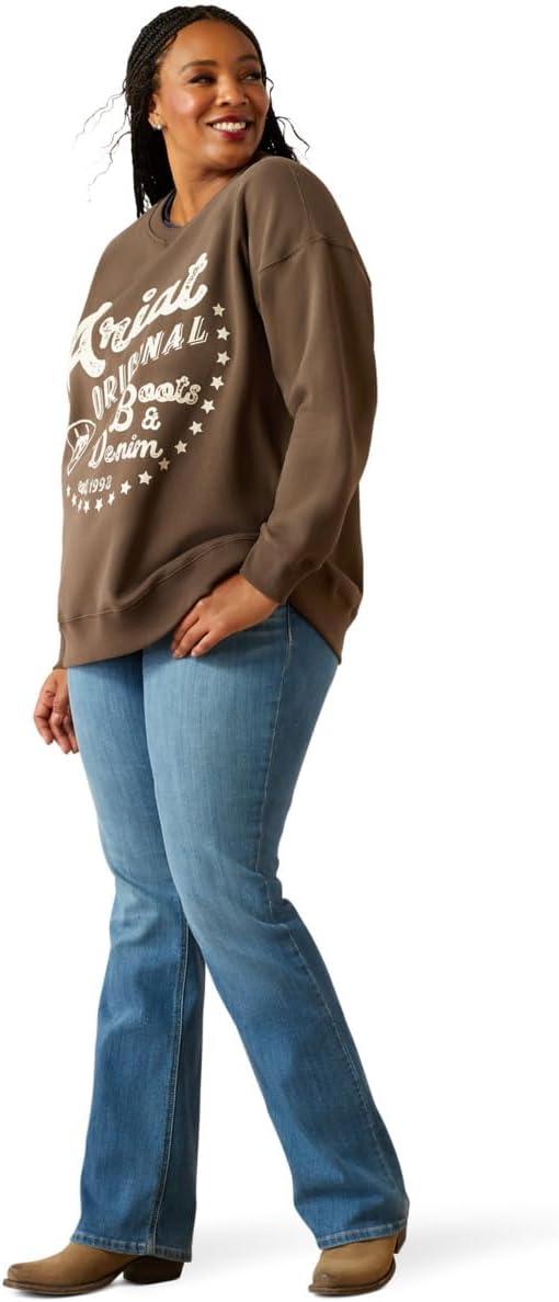 imageARIAT Womens Oversized Crew SweatshirtBanyan Bark