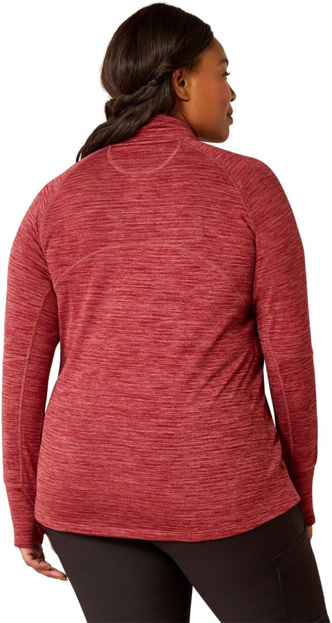 imageARIAT Womens Rebar Gridwork Baselayer 14 Zip TShirtTibetan Red
