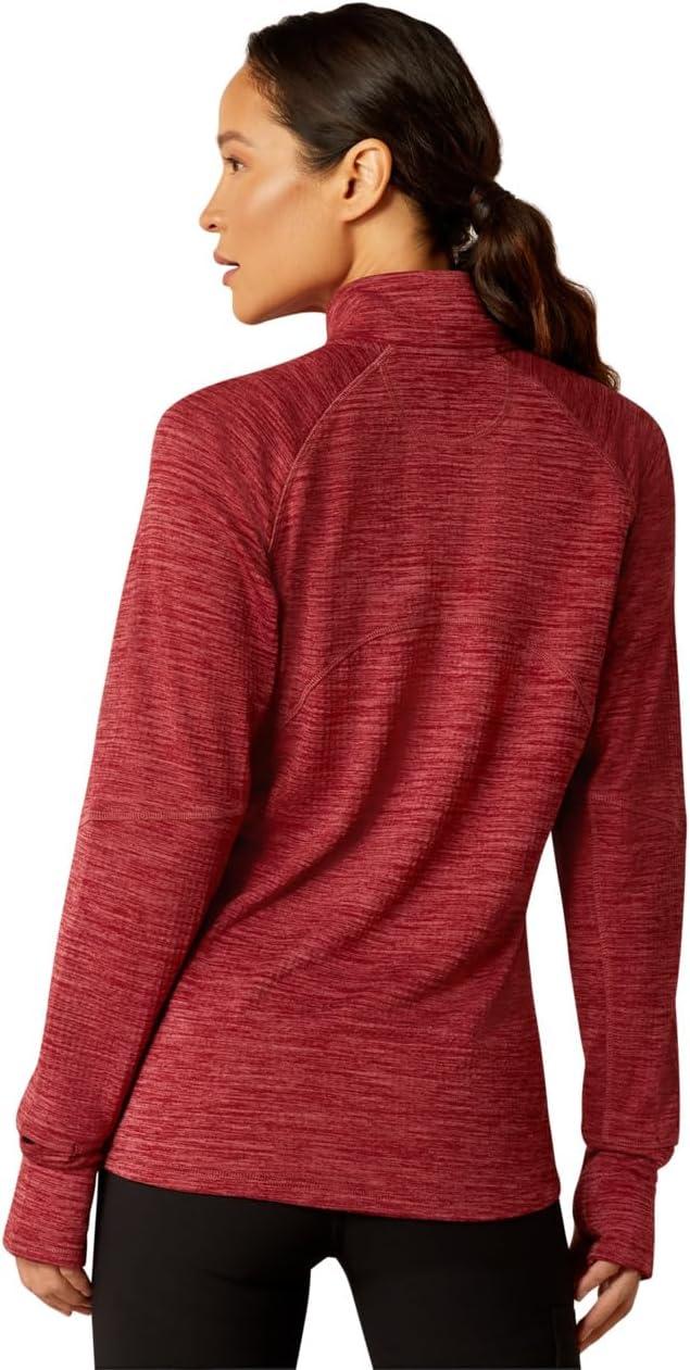 imageARIAT Womens Rebar Gridwork Baselayer 14 Zip TShirtTibetan Red