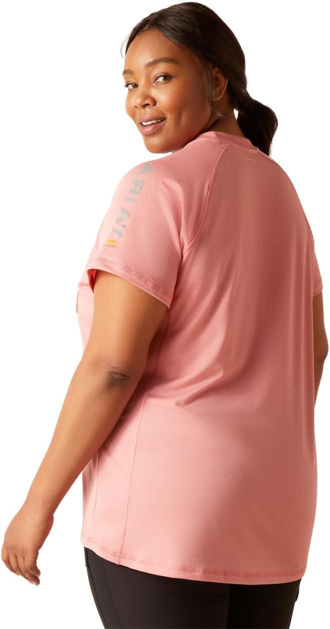 imageARIAT Womens Rebar Heat Fighter TShirtMauveglowSharkskin